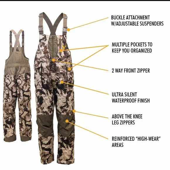 Hot Shot Men’s Elite Insulated Camo Hunting BIB VOTED ONE OF THE TOP 5 OF 2025!! - Picture 2 of 8